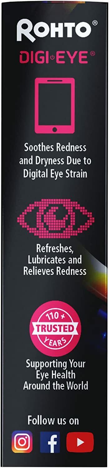 ROHTO COOLING LUBRICANT EYE DROPS - DIGI EYE REDNESS RELIEF 13mL - FREE EXPRESS