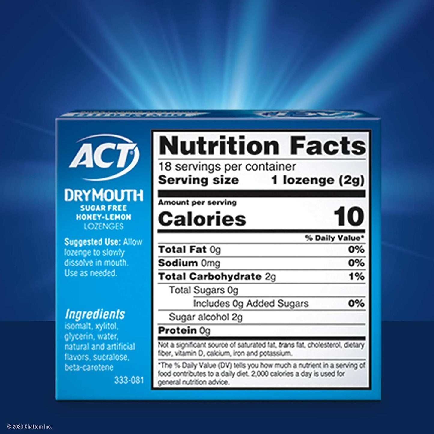 ACT Dry Mouth Relief and Moisturizing Lozenges + Xylitol - Honey Lemon 18 Pack