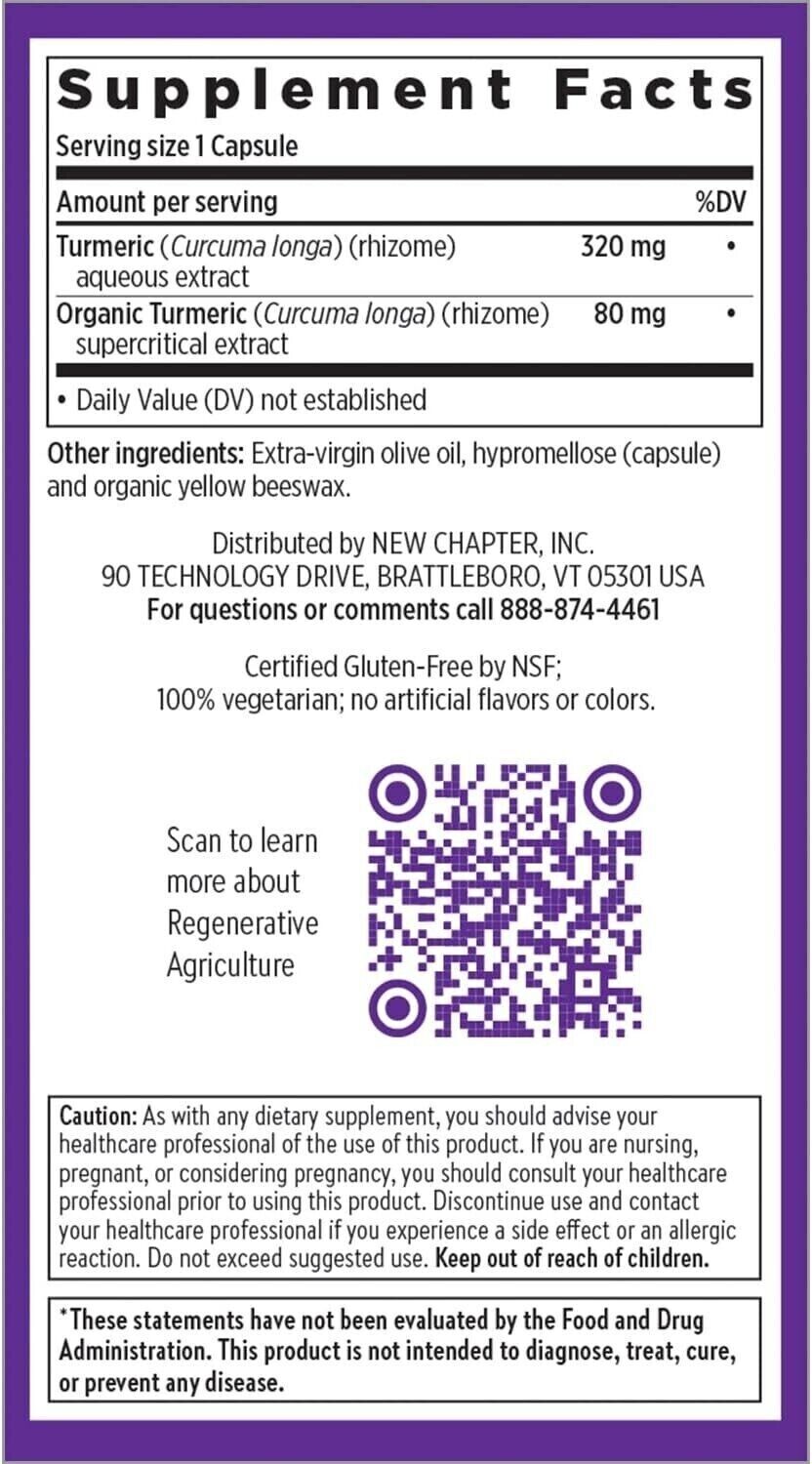 NEW CHAPTER Turmeric Force - Healthy Inflammation, Brain & Heart Support 30 Caps