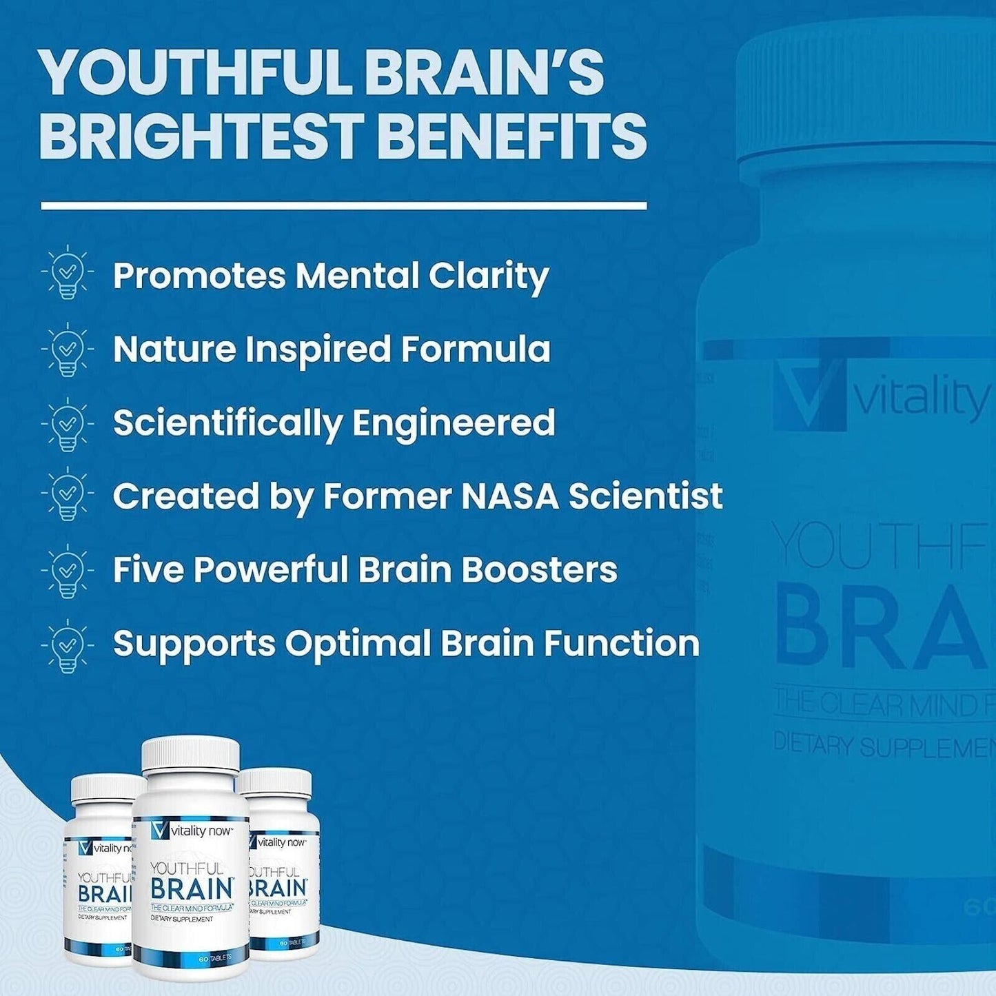 Youthful Brain Memory & Brain Health Support Supplement Doctor Formulated 60 Tab