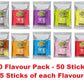 Sqwincher Zero Qwik Stik Electrolyte Drink- Sugar Free- 50 Servings -10 Flavours
