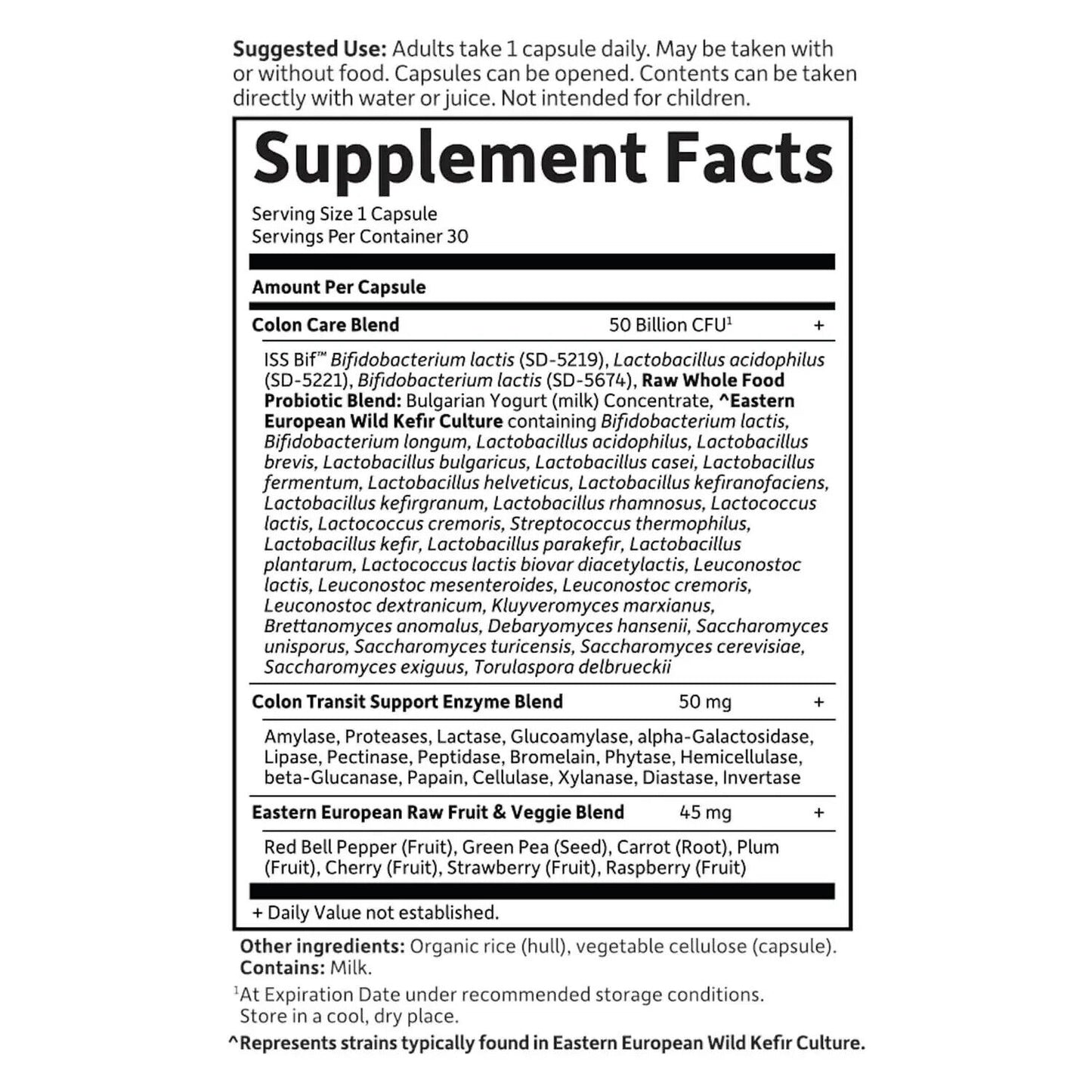 GARDEN OF LIFE RAW PROBIOTICS Once Daily Colon Care 50-Billion CFU - 30 Capsules