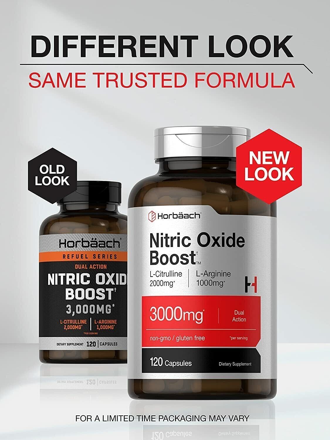 Nitric Oxide NO2 Boost 3000mg 120 Capsules DOUBLE STRENGTH Horbach FREE EXPRESS!