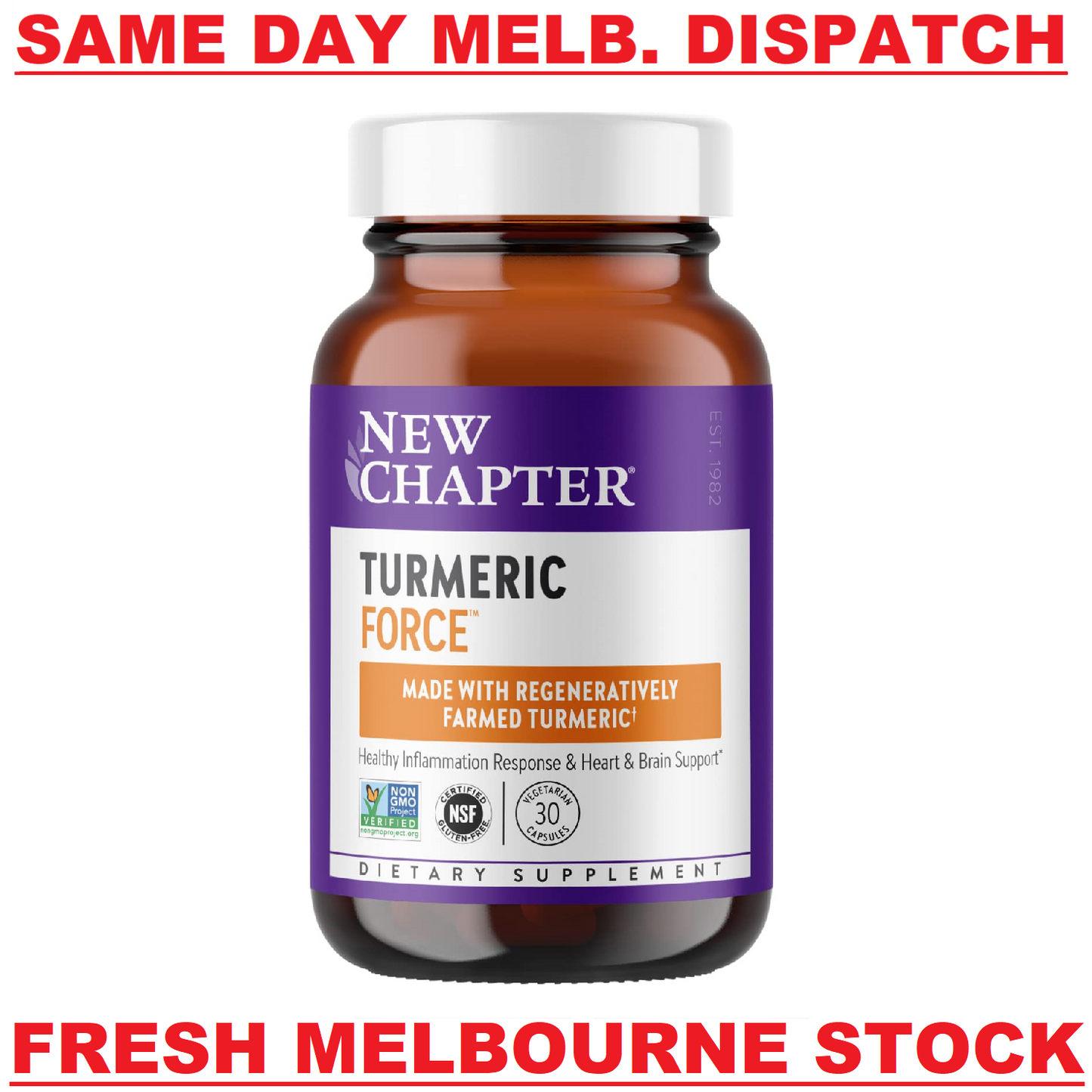 NEW CHAPTER Turmeric Force - Healthy Inflammation, Brain & Heart Support 30 Caps