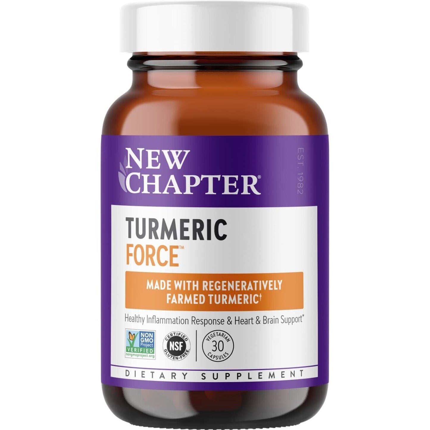 NEW CHAPTER Turmeric Force - Healthy Inflammation, Brain & Heart Support 30 Caps