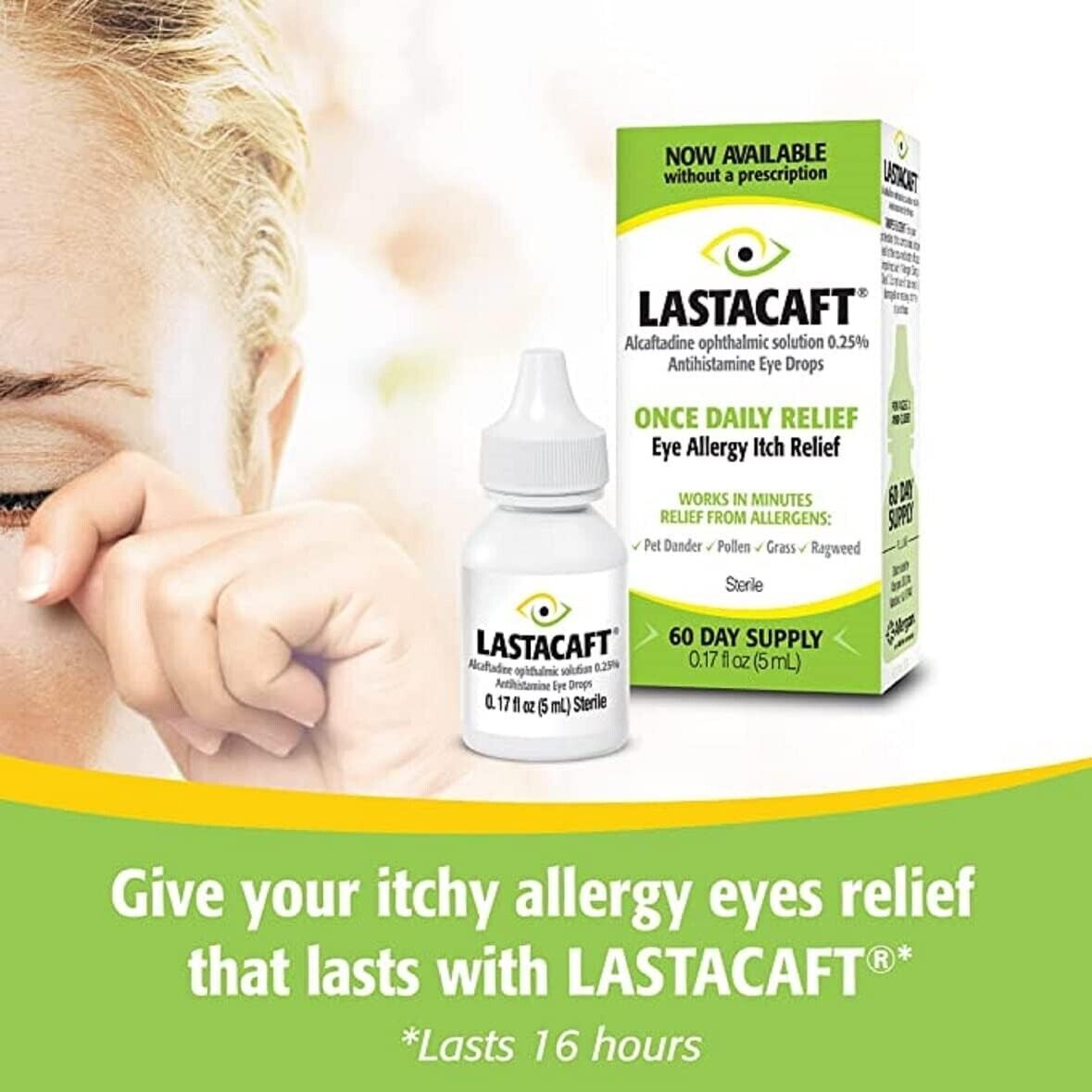 LASTACAFT Once Daily Eye Itch Relief - Allergy Eye Drops + Antihistamine 5mL