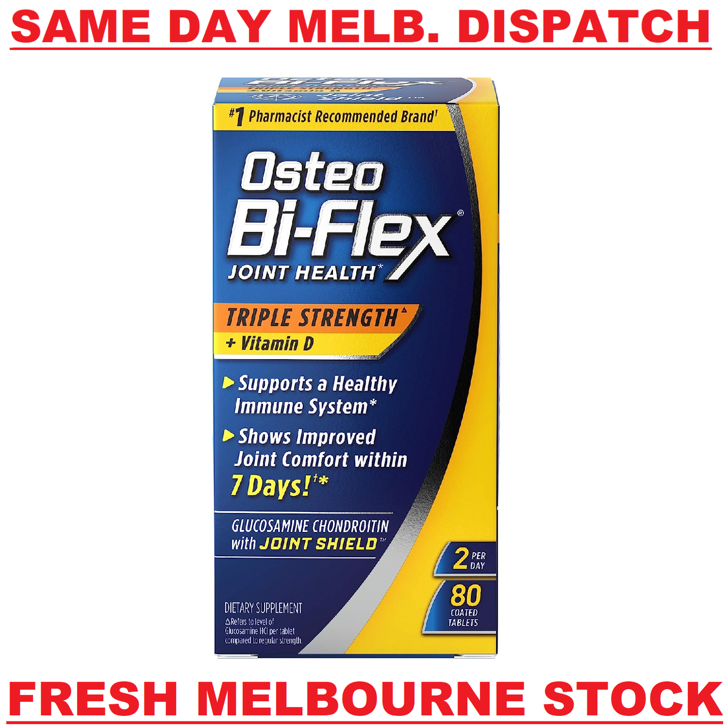 Osteo Bi-Flex Joint Health TRIPLE STRENGTH + Vitamin D Immune Support - 80 Tabs