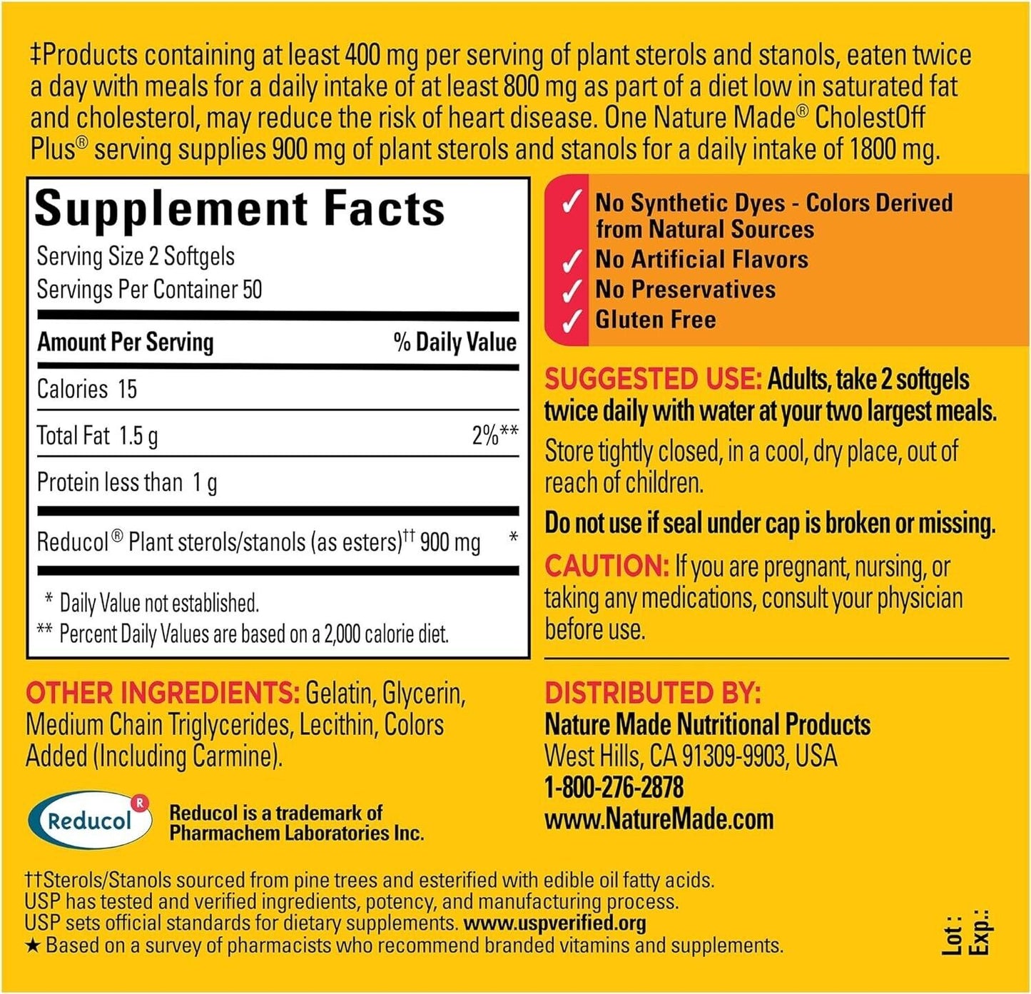 Nature Made CholestOff PLUS - Lower Cholesterol & Heart Support - 100 Softgels