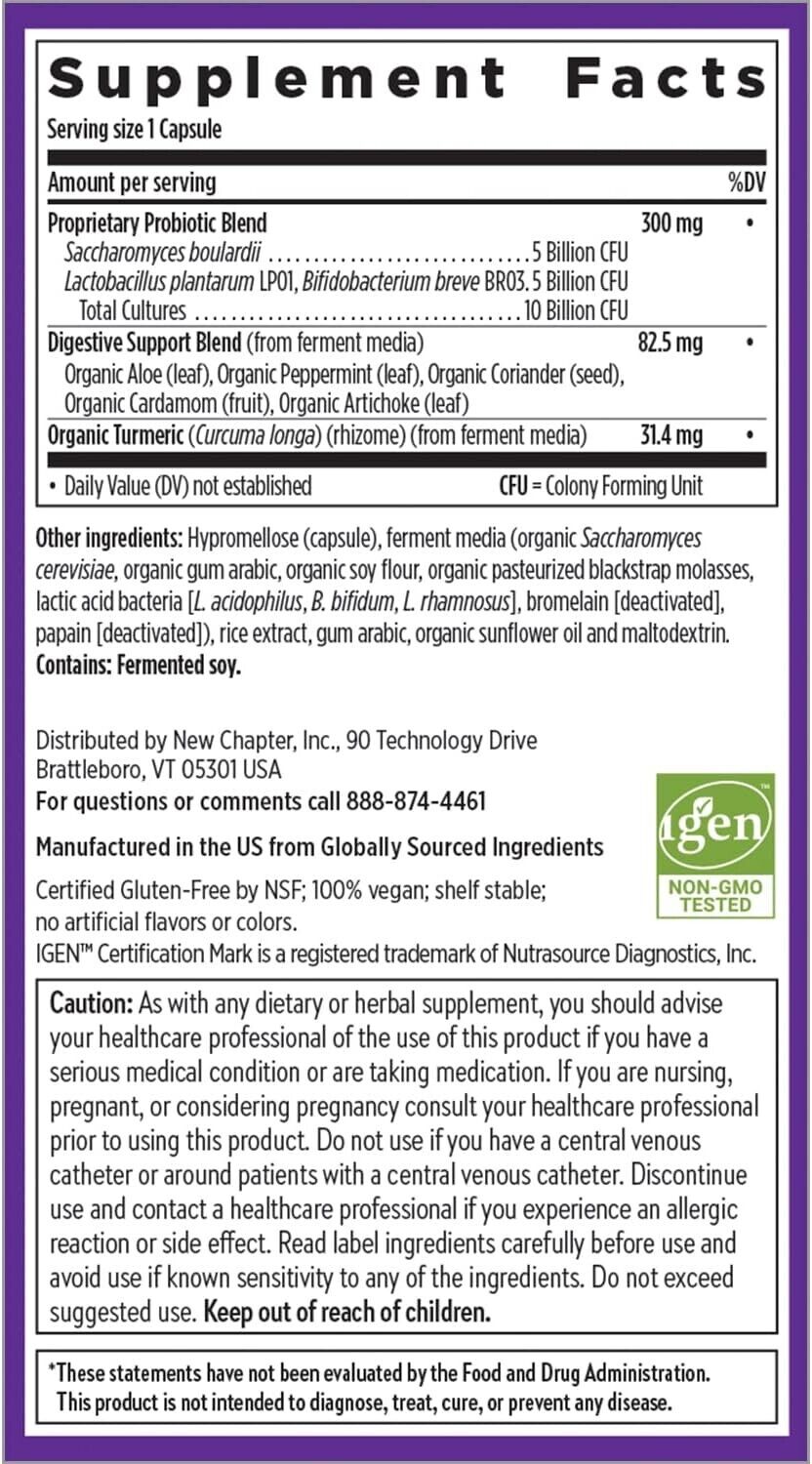 NEW CHAPTER All-Flora Probiotic 10B-CFU Digestion Support & Gut Health - 30 Caps