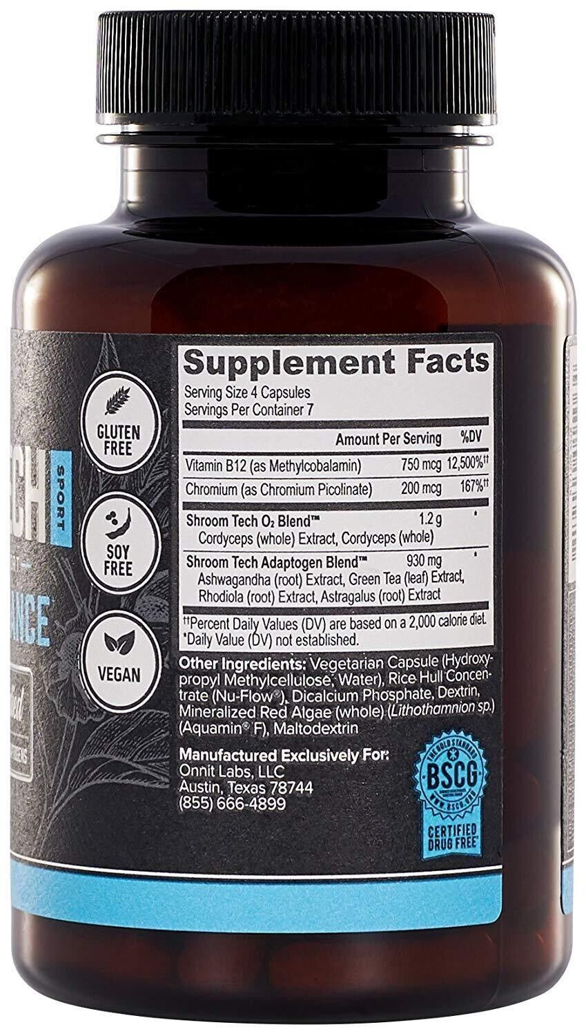 Onnit Shroom TECH Sport 84 Caps CORDYCEPS Joe Rogan JRE - FREE EXPRESS POST!