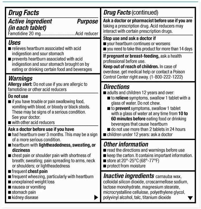 VALUE PACK 200ct Famotidine 20mg Acid Reducer Heartburn Relief- Pepsid Free Post