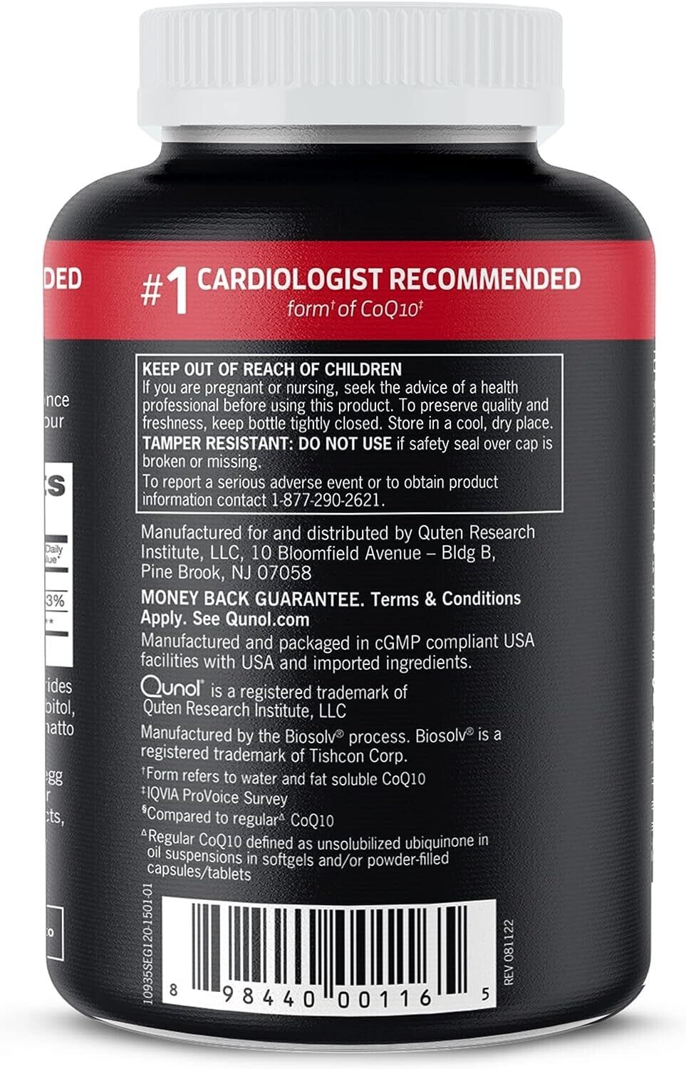 QUNOL ULTRA CoQ10 100mg Supports Energy Production & Heart Health - 120 Softgels