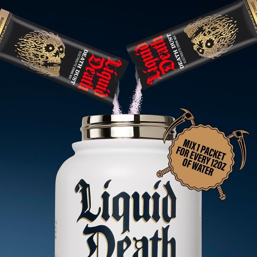 Liquid Death - Death Dust Electrolyte Powder Drink Mix 3 Flavours - 12 Servings