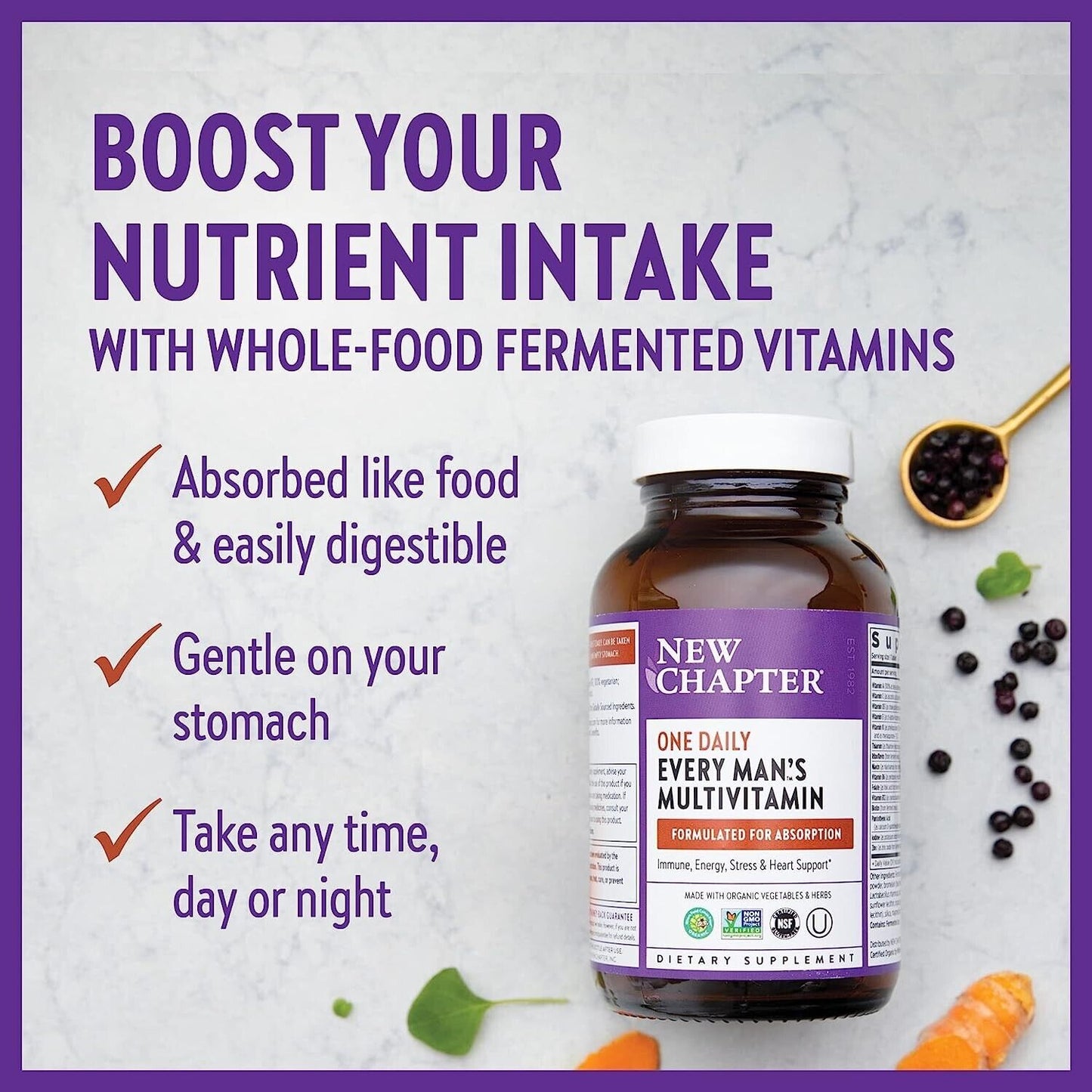 NEW CHAPTER One Daily Every MAN'S Multivitamin Immune & Energy Support - 48 Tabs