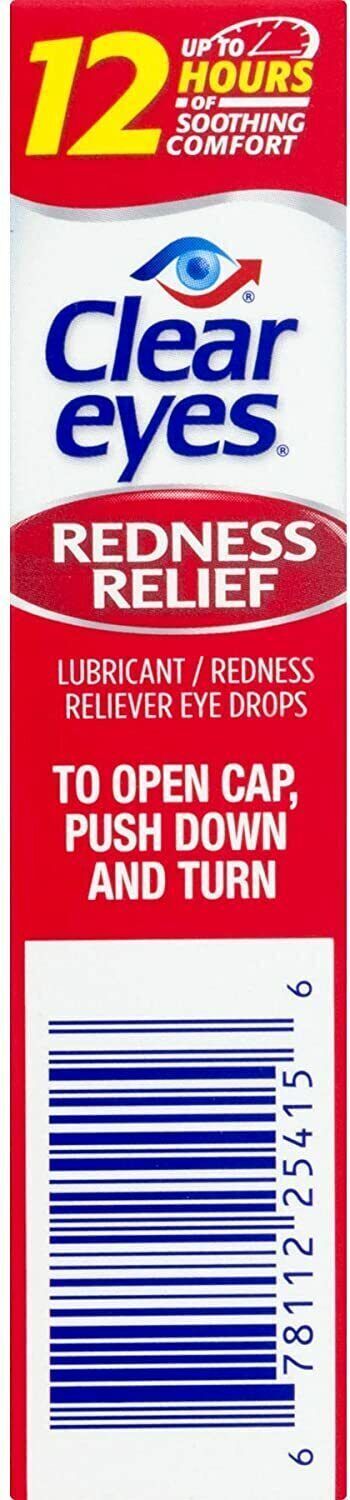 Clear Eyes Lubricant Redness Relief Eye Drops - 15mL - BRAND NEW & SEALED