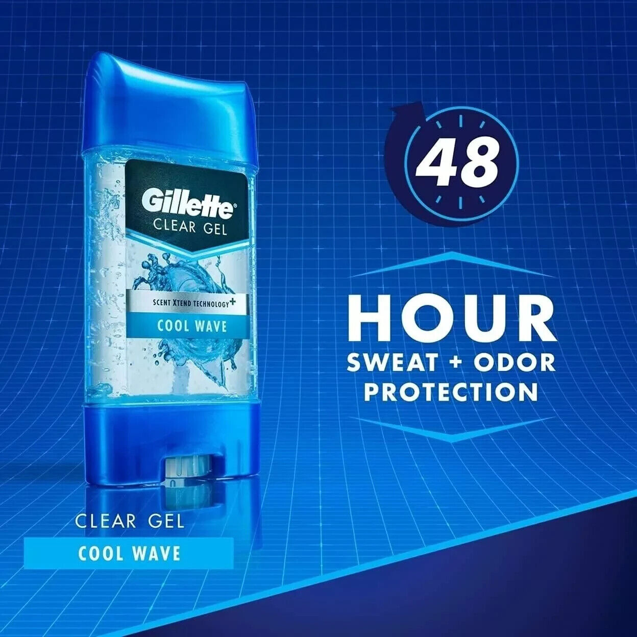 Gillette Endurance Clear Gel Deodorant Cool Wave,Long-lasting Odour Control AUS