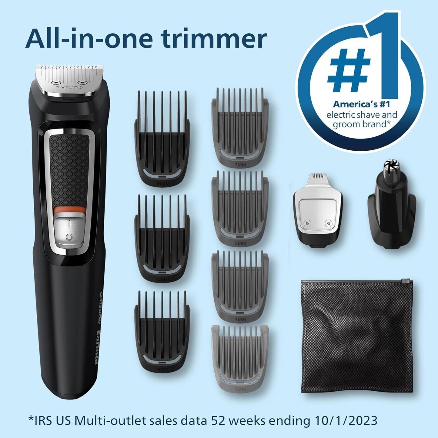 Philips Norelco Multigroom 3000 13-Piece Men's All-in-One Trimmer MG3740/40 NEW