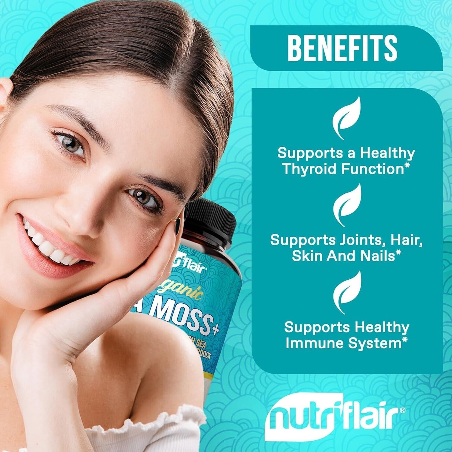 Nutriflair ORGANIC IRISH SEA MOSS PREMIUM GRADE 1600mg 120 Capsules FAST POST