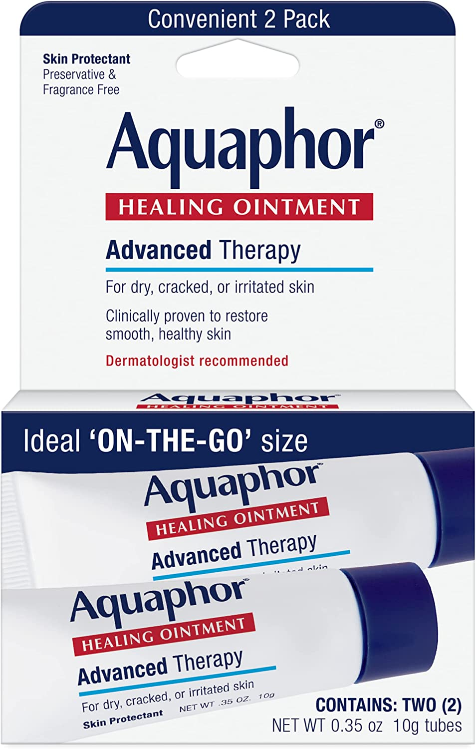 EUCERIN AQUAPHOR HEALING SKIN OINTMENT 2 x 10g TUBES - DERMATOLOGIST RECOMMENDED