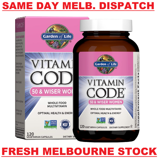 GARDEN OF LIFE Vitamin Code 50 & Wiser WOMEN Multivitamin + Probiotics - 120 Cap