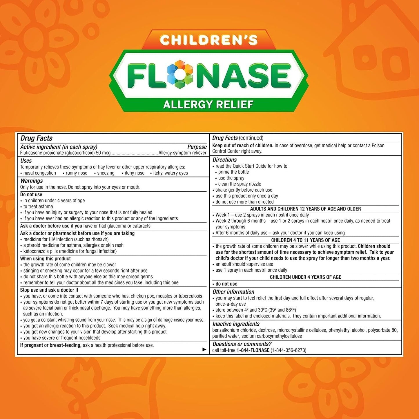 Flonase CHILDREN's Allergy Nasal Spray 24HR Relief Non-Drowsy Formula 72 Sprays