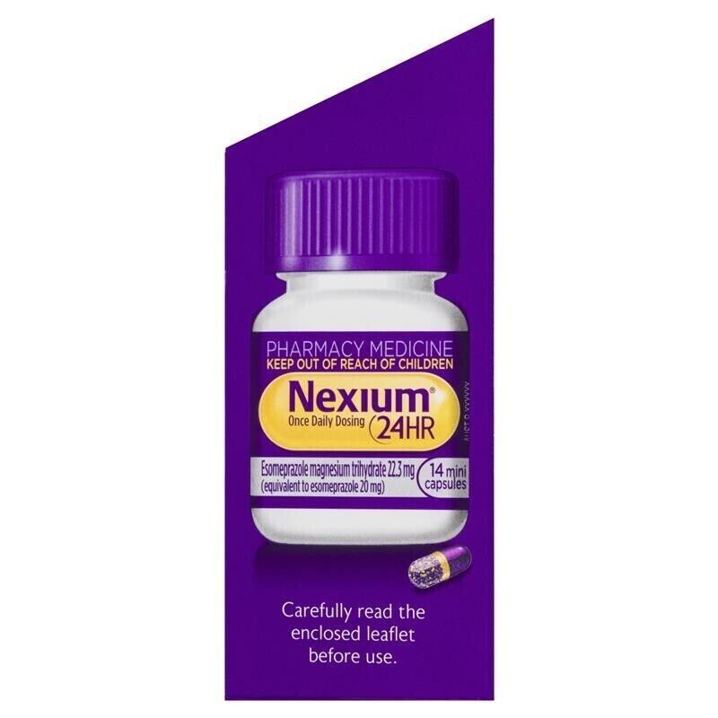 Nexium 24HR Esomeprazole 20mg Heartburn Relief Acid Reflux - 42 Mini Capsules