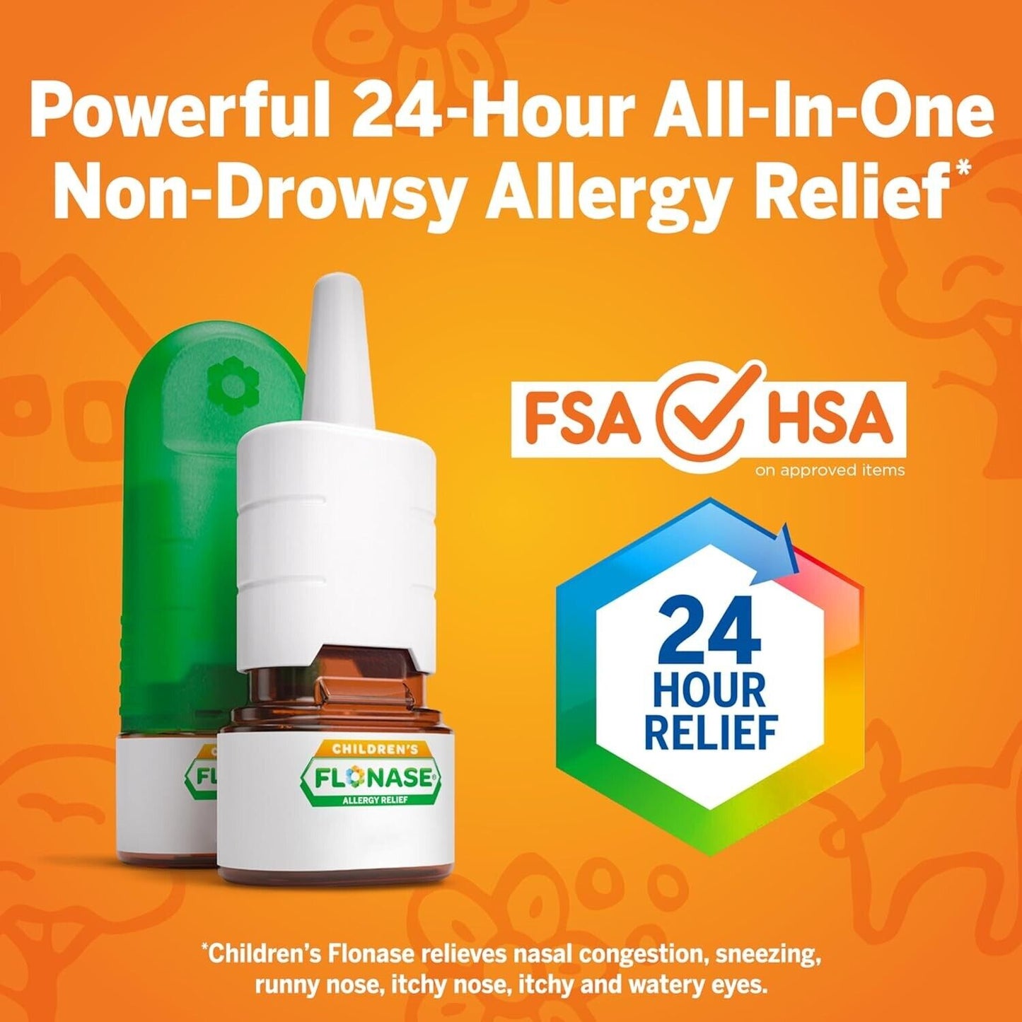 Flonase CHILDREN's Allergy Nasal Spray 24HR Relief Non-Drowsy Formula 72 Sprays