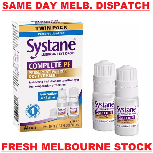 Systane Lubricant Eye Drops Complete PF Preservative-Free Dry Relief 2x10mL 2PK