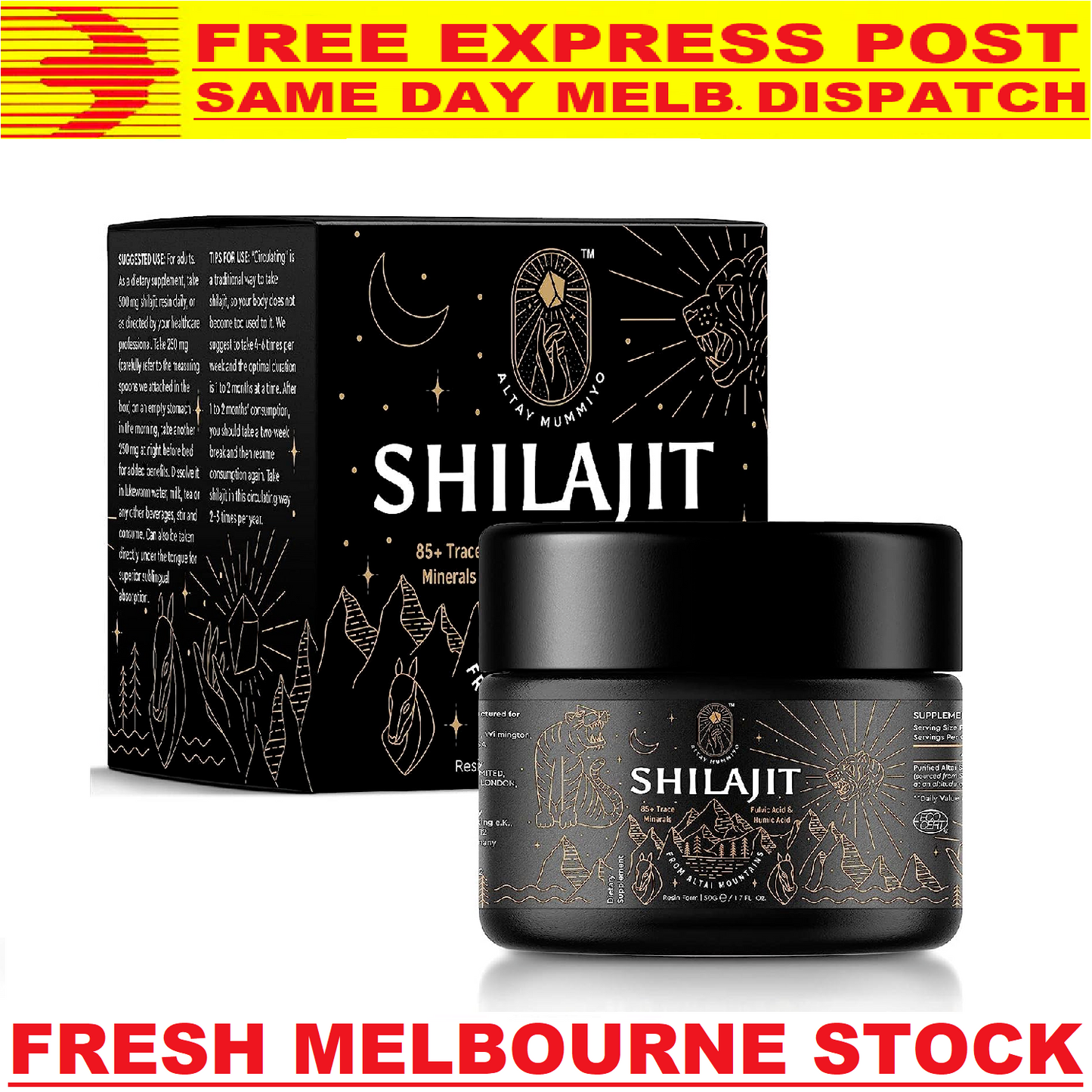 Altay Mummiyo Pure SHILAJIT Resin Healthy Aging Immune Support 50g - 100 Serves
