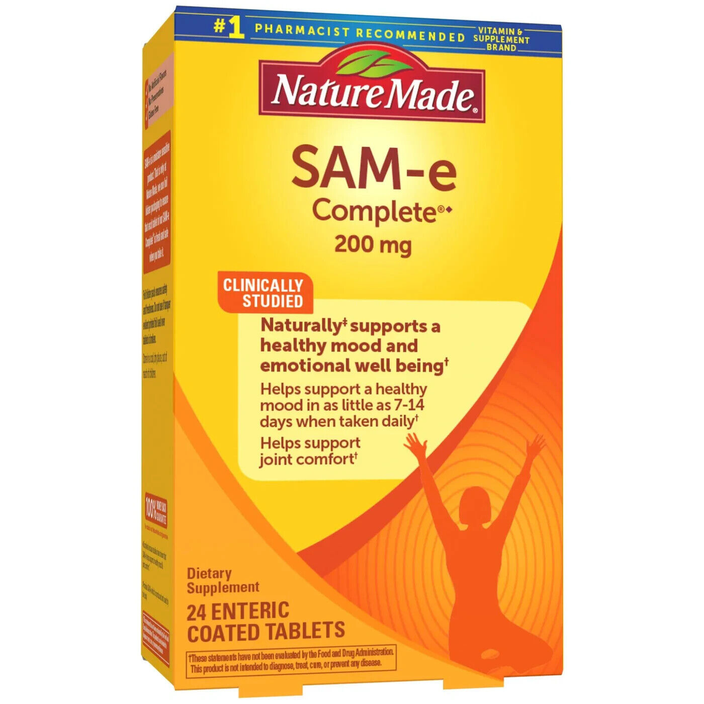 Nature Made SAM-e Complete 200mg Healthy Mood & Joint Support SAMe - 24 Tablets