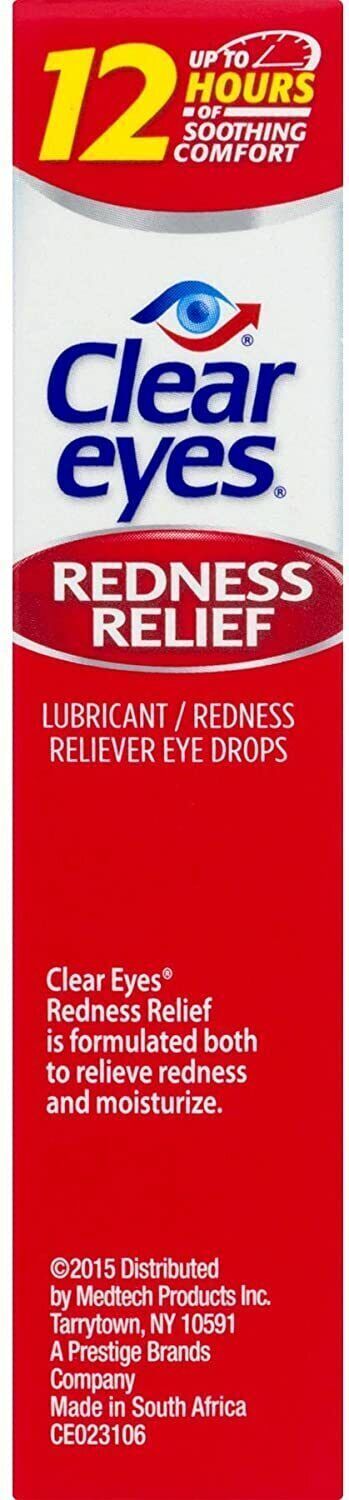 Clear Eyes Lubricant Redness Relief Eye Drops - 15mL - BRAND NEW & SEALED