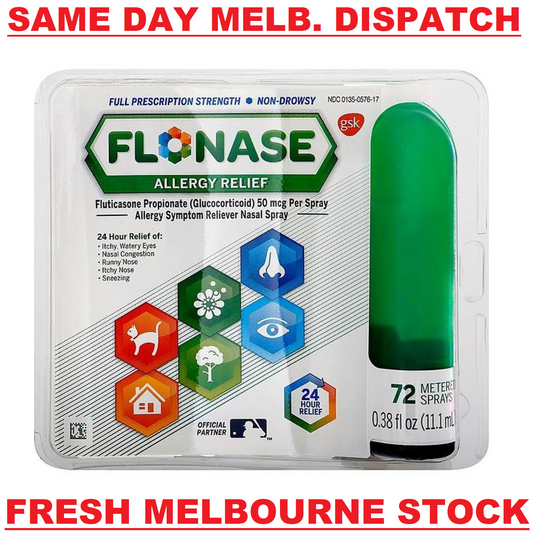 Flonase Allergy & Hayfever Nasal Spray 24HR Relief Non-Drowsy Formula 72 Sprays