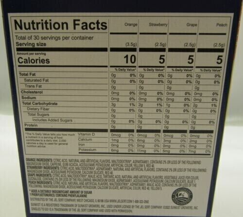 Sunkist SUGAR FREE Drink Mix (4 Mix Flavours) - 30 Servings