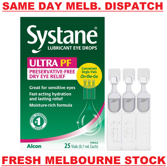 Systane Lubricant Eye Drops ULTRA PF Dry Eye Relief 25 x 0.7mL Single-Use Vials