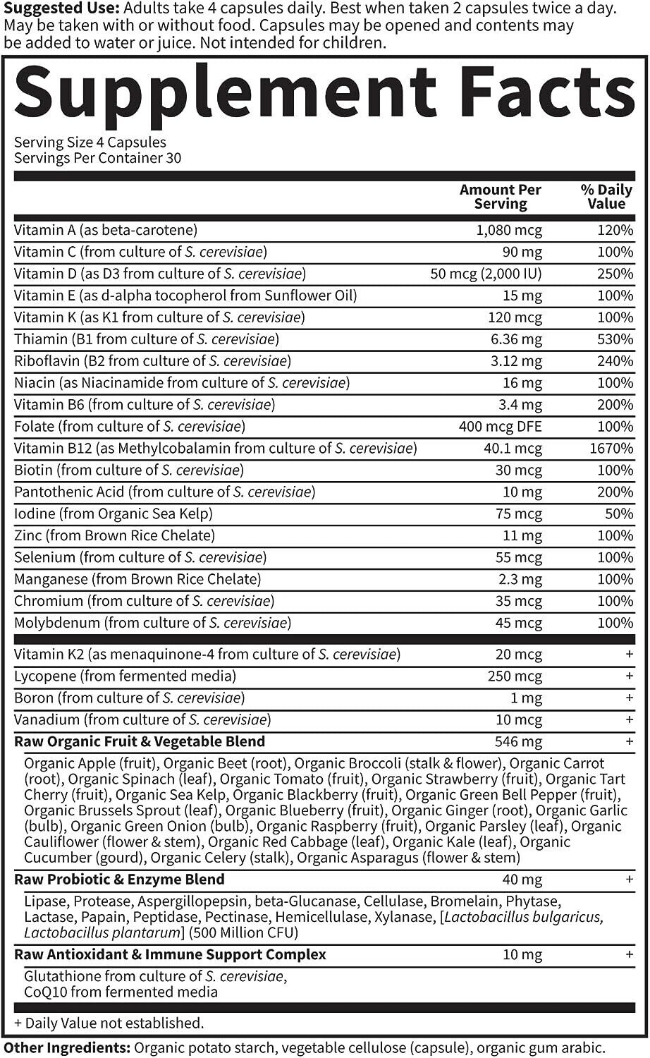 GARDEN OF LIFE Vitamin Code 50 & Wiser MEN Multivitamin + Probiotics - 120 Caps