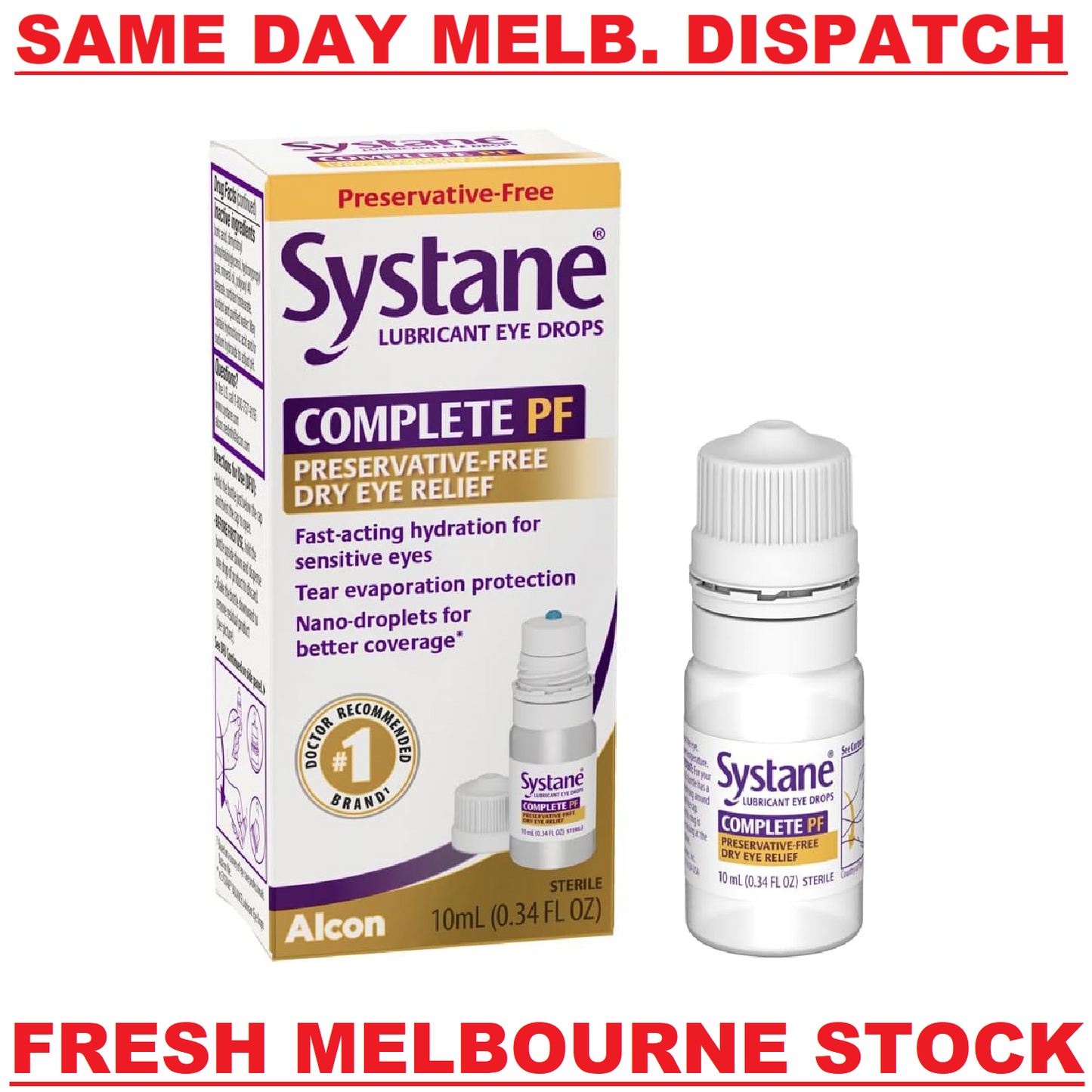 Systane Lubricant Eye Drops Complete PF Preservative-Free Dry Eye Relief - 10mL