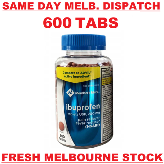 USA made IBUPROFEN 600 tablets 200mg Pain Reliever NSAID As Nurofen