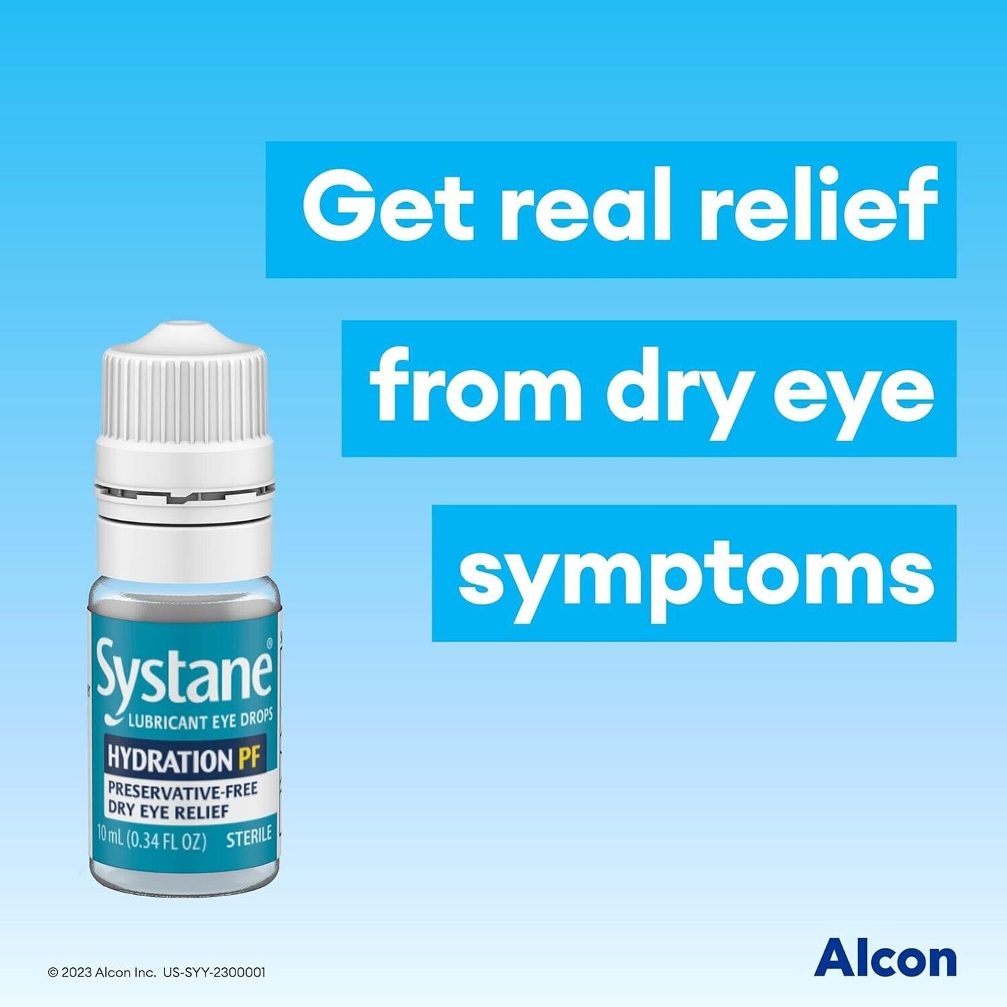 Systane Lubricant Eye Drops HYDRATION PF Preservative-Free Dry Eye Relief 10mL