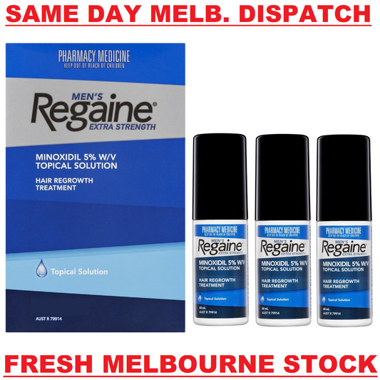 Regaine Rogaine Men's Extra Strength Topical Solution 3 x 60mL (3 Months Supply)
