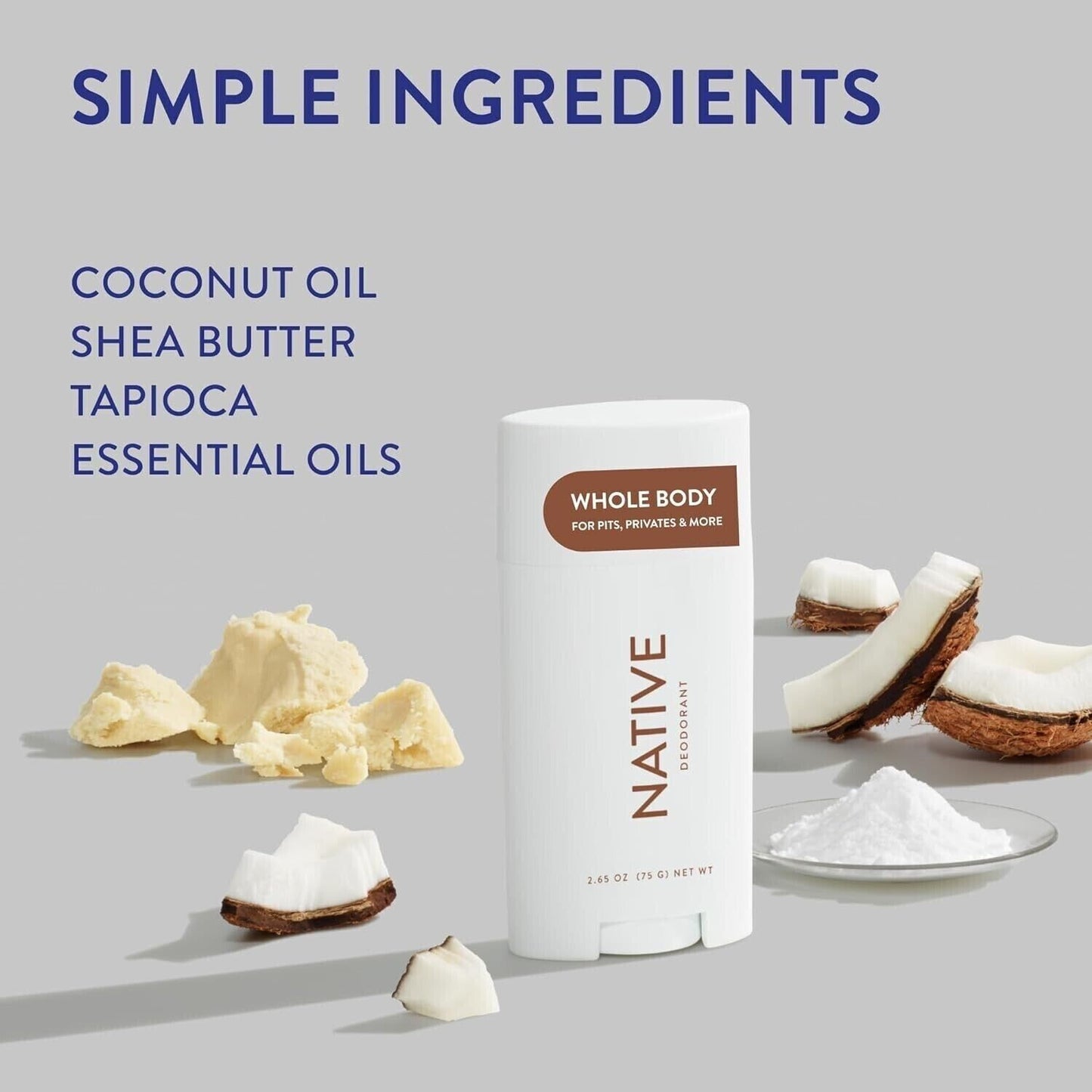 Native Deodorant Men & Women Natural Odor Protection Stick Coconut & Vanilla 65g