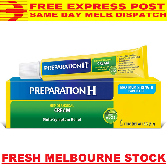 Preparation H Hemorrhoidal Cream With Aloe 51g / 1.8oz Tube - FREE EXPRESS POST!