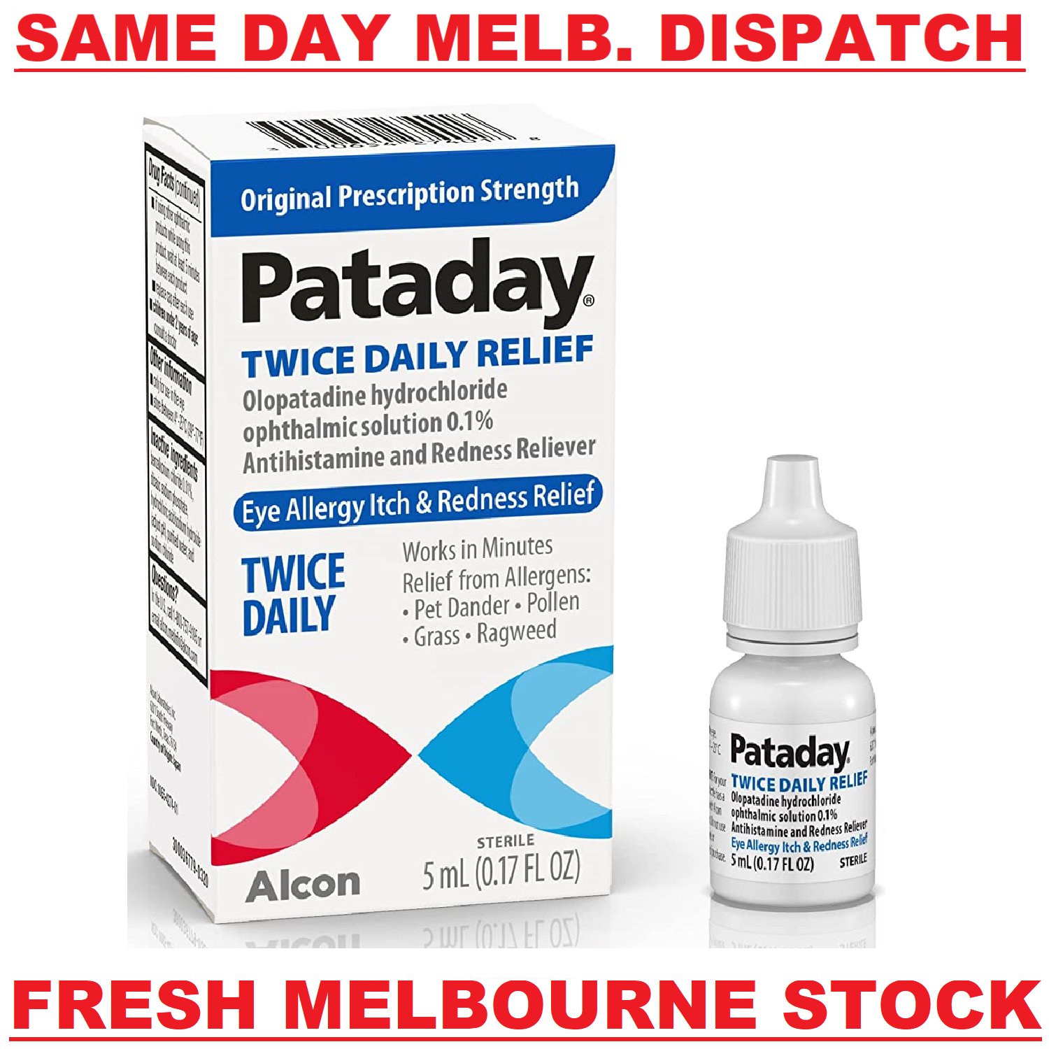 ALCON Pataday TWICE Daily Itch Relief - Allergy Eye Drops + Antihistam ...