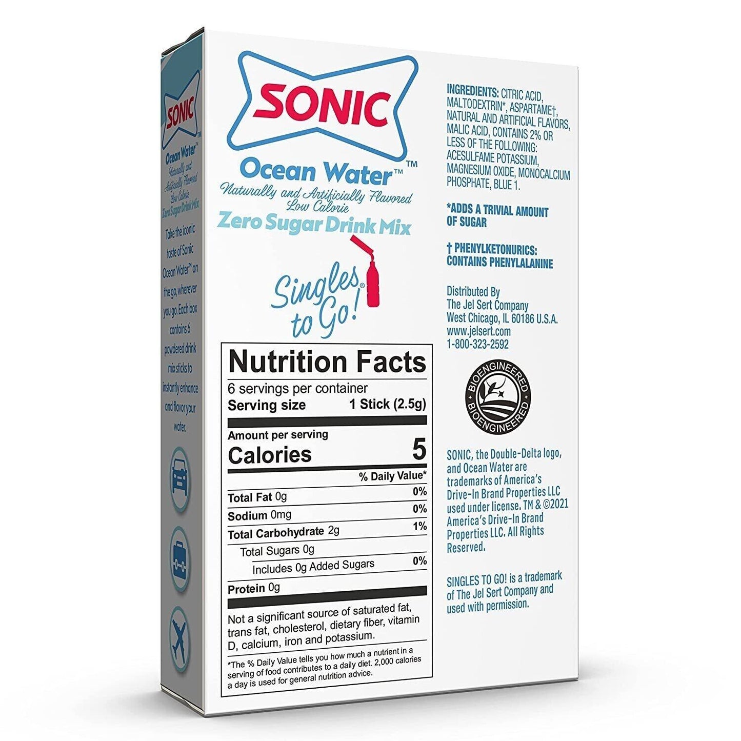 Sonic Drink Mix (sugar free powder) - 4 Flavour Choices - 6 Servings