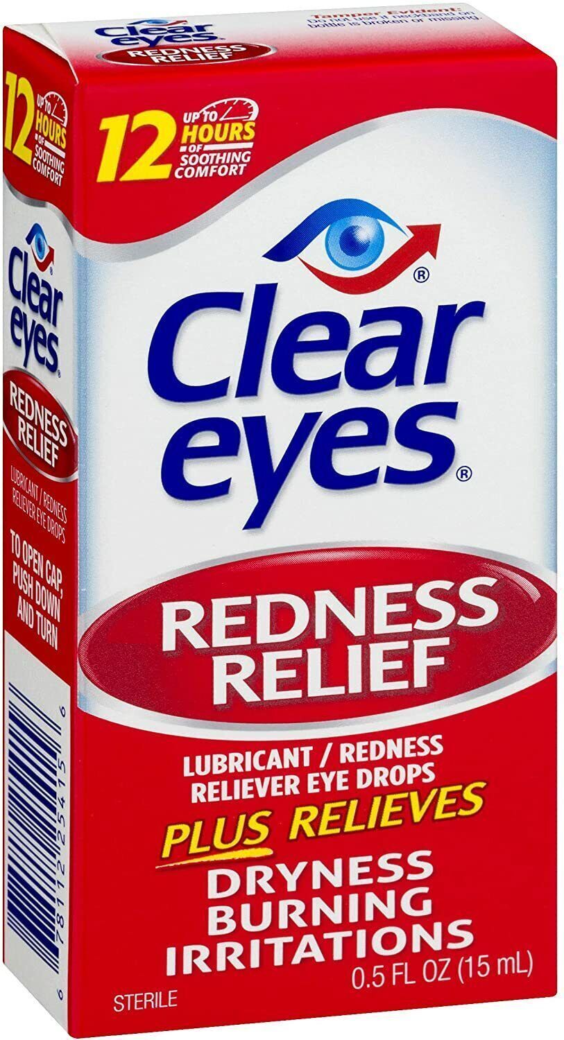 Clear Eyes Lubricant Redness Relief Eye Drops - 15mL - BRAND NEW & SEALED