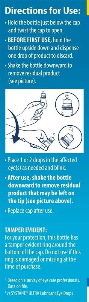 Systane Lubricant Eye Drops HYDRATION PF Preservative-Free Dry Eye Relief 2x10mL