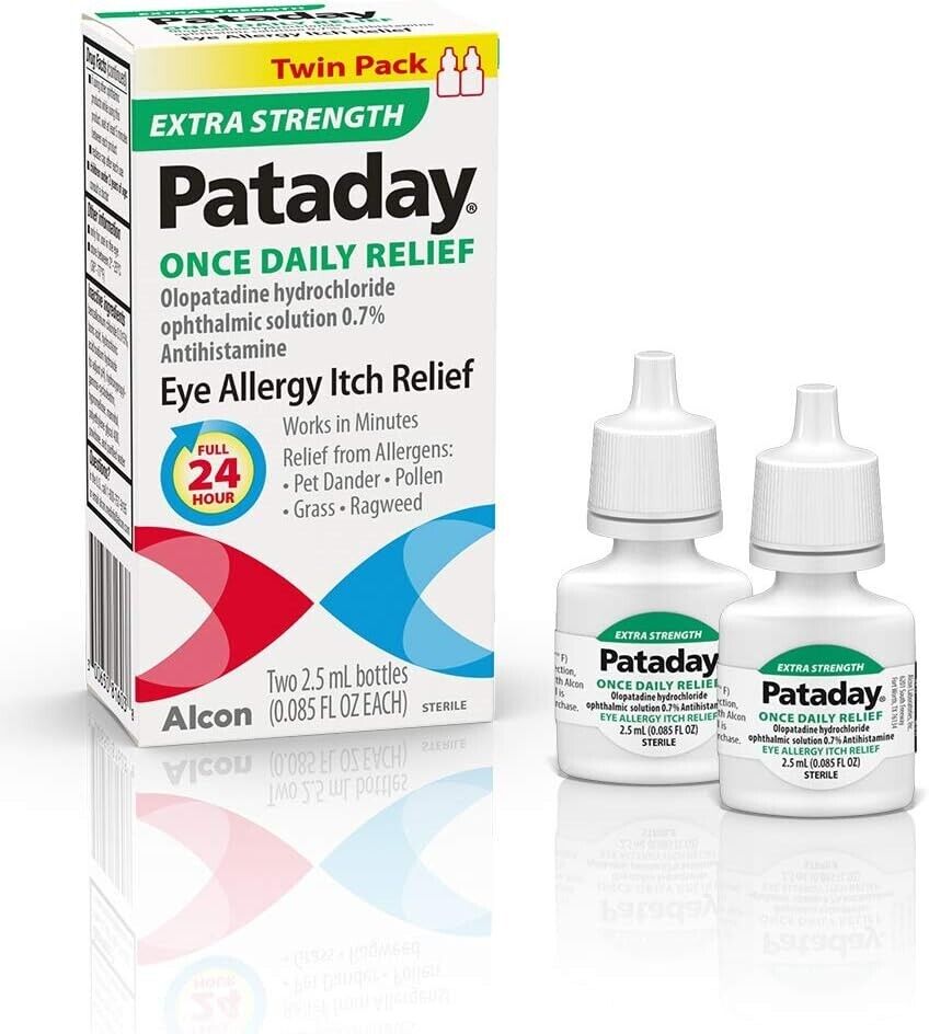 Pataday Once Daily Itch Allergy Eye Drops EXTRA STRENGTH Antihistamine 2.5mL 2PK