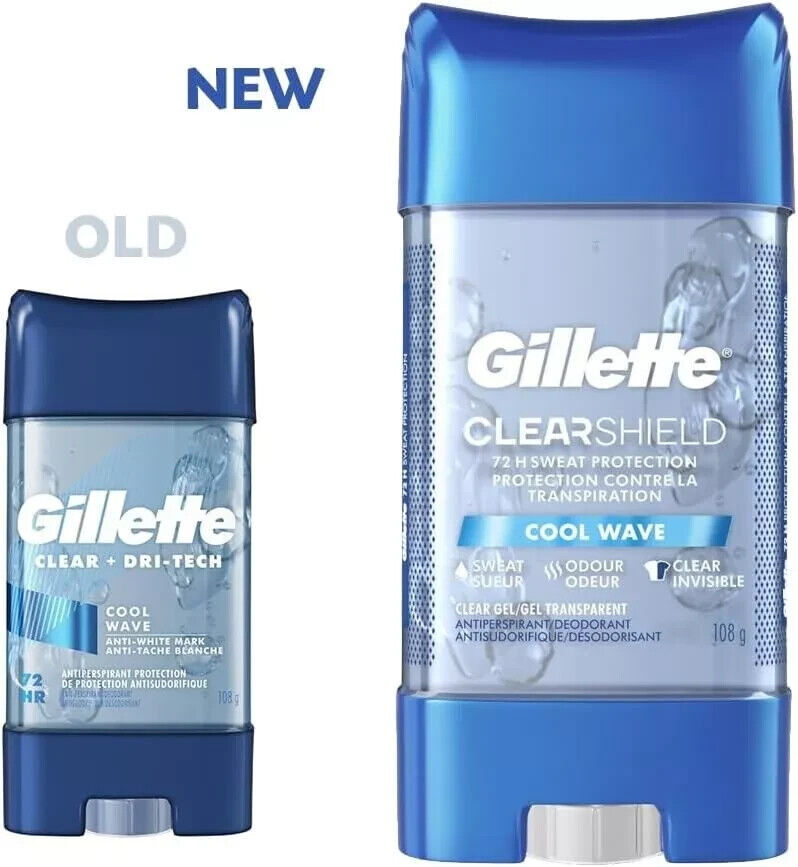 Gillette Endurance Clear Gel Deodorant Cool Wave,Long-lasting Odour Control AUS