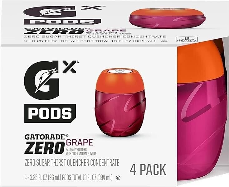 Gatorade Zero GX Pods Electrolyte Concentrate GRAPE - 4 x 96mL (makes 3.5L)
