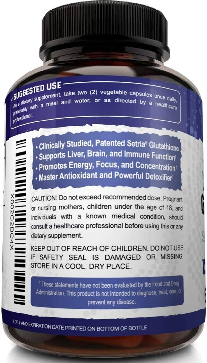 Liposomal Glutathione Setria 700mg 60 Caps NutriFlair DOUBLE STRENGTH & REDUCED