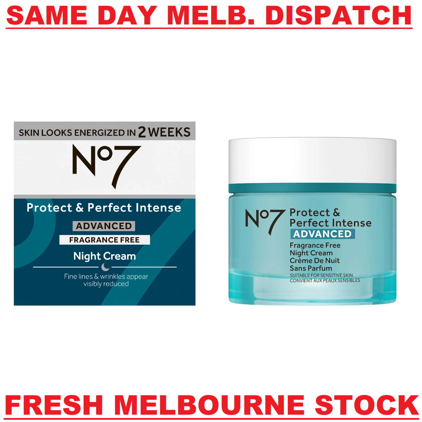 Boots No7 Protect & Perfect Intense Advanced - FRAGRANCE FREE NIGHT CREAM - 50mL